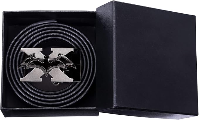 Dubulle Designer Ratchet Belt for Men Leather Fashion Adjustable Automatic Buckle Sliding Removable Dress Casual