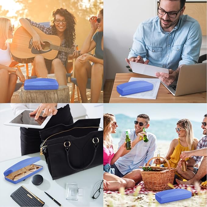 SMARTTOP Hard Shell Eyeglass Case- Glass Case With Cleaning Cloth, Glasses Case hard shell for men women