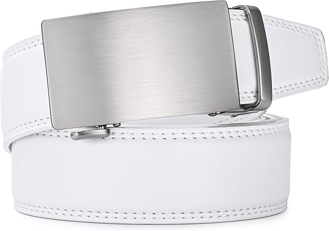 Lingli Men's Belt,Ratchet Dress Belt with Automatic Buckle Brown/Black-Trim to Fit-35mm wide