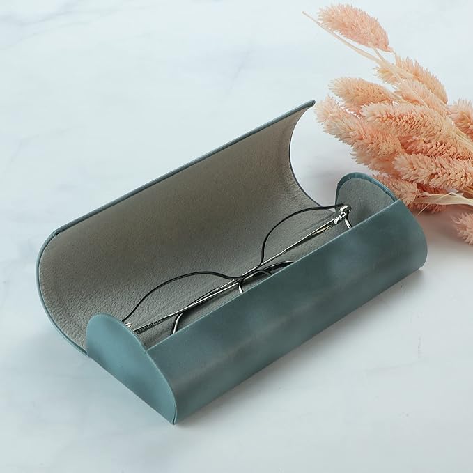 LifeArt Eyeglass Case Hard Shell, Portable Sunglass Case for Women and Men, fashionable PU Leather Eyeglass Case, Lightweight