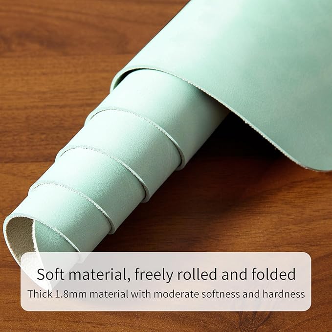 Desk Pad Soft PU Leather Large Mouse Pad Laptop Computer Desk Mat Table Blotter Flat Smooth Waterproof Non-Slip Desktop Protector Writing Pad for Office and Home (Light Green, 80x40cm)