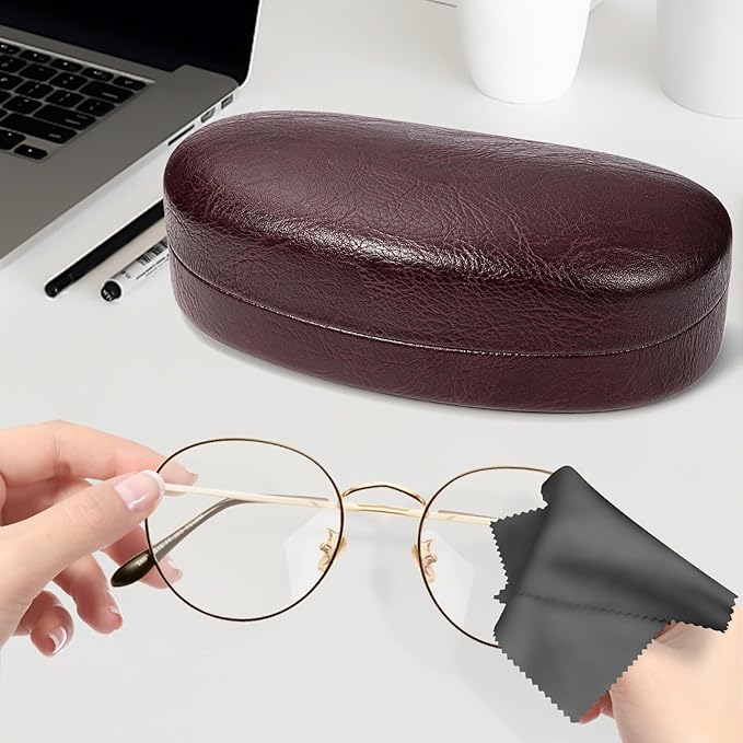 molshine Hard Shell Sunglasses Case,Classic Large Glasses Case for Sunglass, Eyeglasses with Cleaning Cloth, Pocket