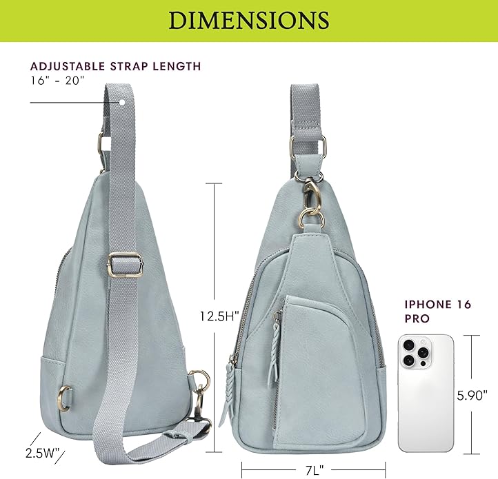 MMS Brands Antik Kraft Tasha Crossbody Sling | Vegan Leather Crossbody Bag for Women with 16-20" Strap | Sling Bags for Women