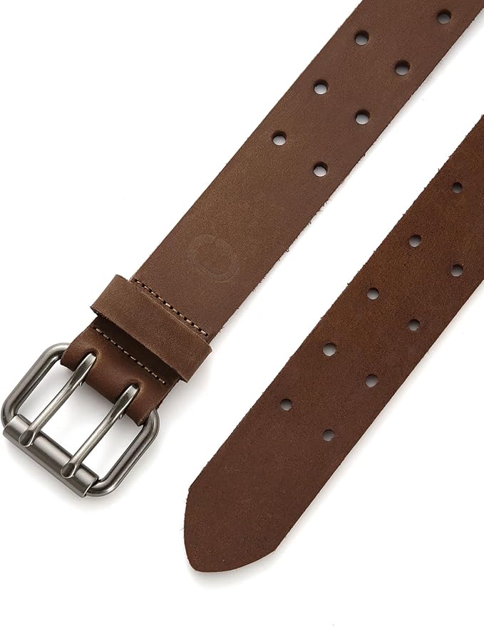 CHAOREN Work Belts for Men Heavy Duty - 1.5" Full Grain Leather Belt Casual - Fully Adjustable, Double Prong