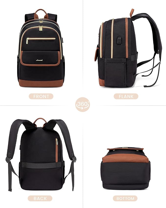 LOVEVOOK Laptop Backpack for Women,15.6 Inch Fashion Travel Backpack with USB,Large Capacity Backpack Purse,Water-resistant fits College Work Business Travel