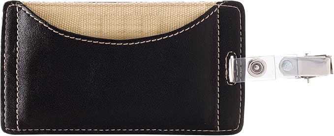 Office Depot Faux Leather Badge Holder, Black