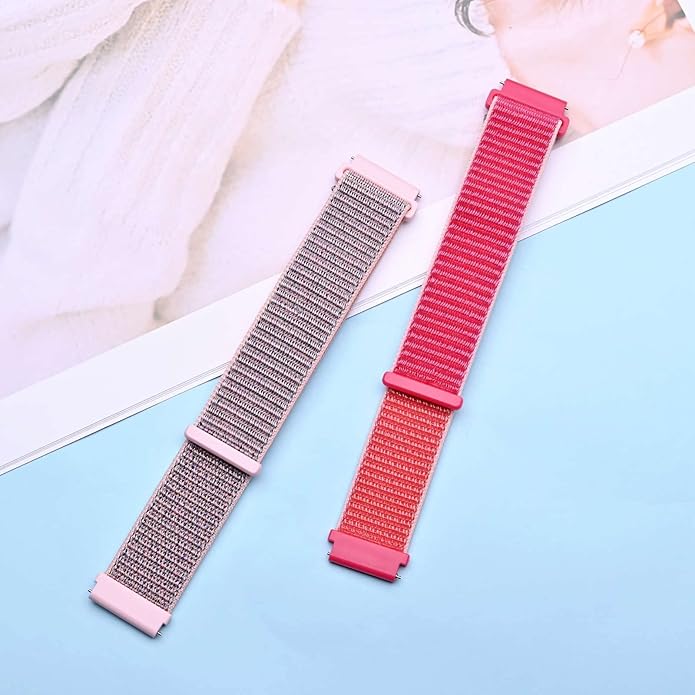 ANNEFIT Nylon Sport Loop Watch Bands, 2 Packs Quick Release Adjustable Strap 16mm 18mm 19mm 20mm 21mm 22mm 24mm
