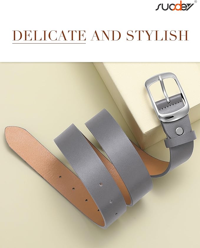 SUOSDEY Women Belts For Jeans Dresses Pants Ladies Leather Waist Belt with Elegant Buckle, Width 1.3"