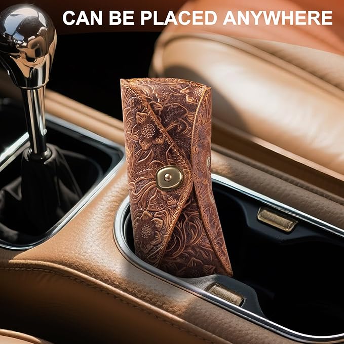 Real Leather Eyeglasses Case for Men and Women - Reading Glasses Pouch
