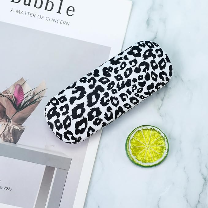 PERFECTSIGHT Hard Shell Eyeglasses Case, PU Leather Protective Glasses Case, Cute Eyeglass Case for Women Men Girls