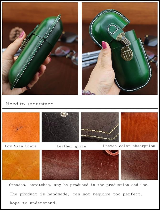 Leather Eyeglass Case Hard Shell Retro Men And Women Sunglasses Nearsighted Glasses Locking clasp Protection Box