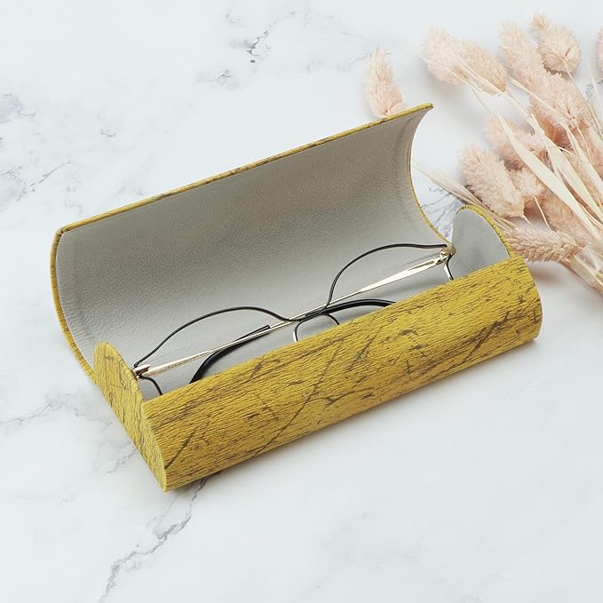 LifeArt Eyeglass Case Hard Shell, Portable Sunglass Case for Women and Men, fashionable PU Leather Eyeglass Case, Lightweight
