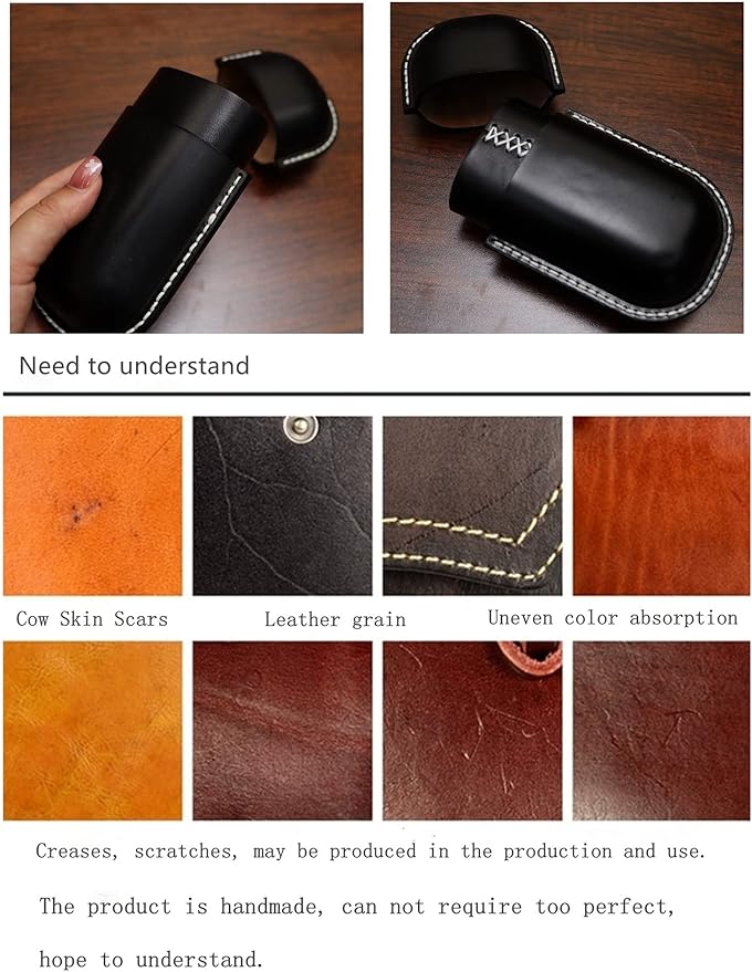 Leather Glasses Case Cowhide Vintage Men And Women Nearsighted Glasses Sunglasses Travel Anti-Crush Storage Box