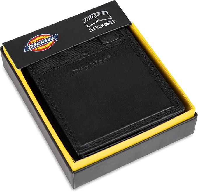 Dickies Men's RFID Everyday Leather Bifold Chain Wallet Black