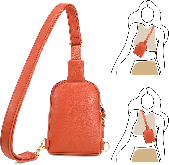 INICAT Small Sling Bag for Women Everyday & Travel Crossbody Bags Lightweight Cross Body Purses Vegan Leather