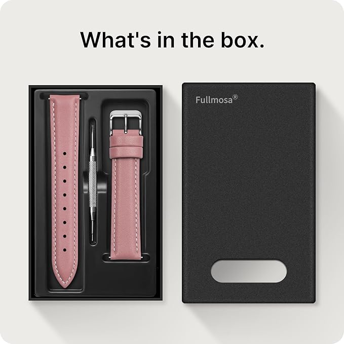 Fullmosa Watch Band, Quick Release Leather Watch Strap for Men Women, Replacement Bands Width 12mm 14mm 16mm 18mm 19mm 20mm 21mm 22mm 24mm