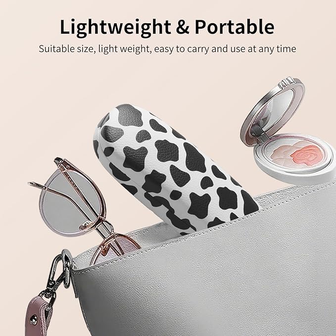Glasses Case Hard Shell, Leather Protective Case for Sunglasses with Cleaning Cloth, Cute Eyeglass Cases for Women