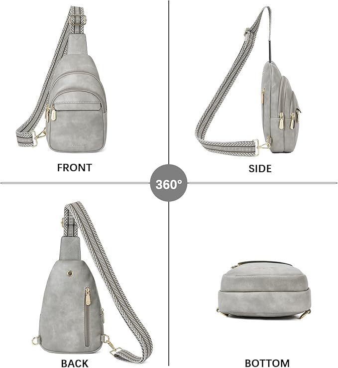 BOSTANTEN Small Sling Bag for Women Leather Crossbody Bags Fanny Pack Chest Bag for Travel