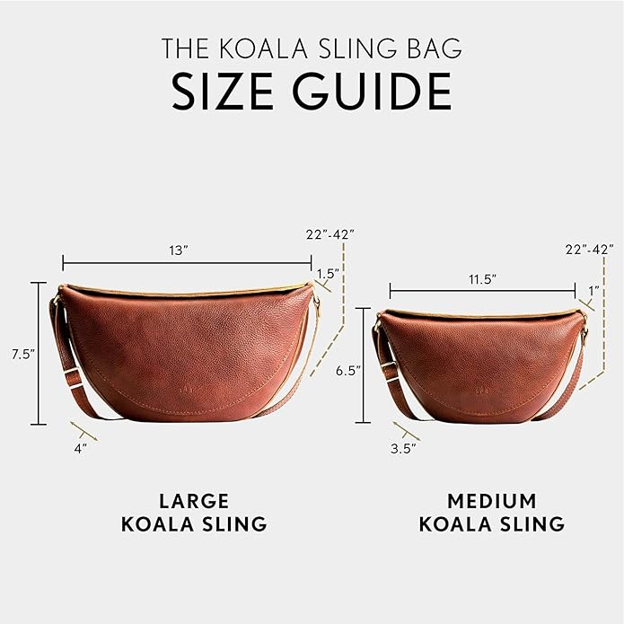 Portland Leather Goods Koala Sling Bag – Leather Sling with Adjustable Strap – Handmade from the Finest Full-Grain Hides