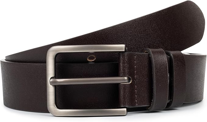 INOGIH Men's Dress Belt - Genuine Leather - Pin-Buckle - Classic Waist Belt for Daily Life