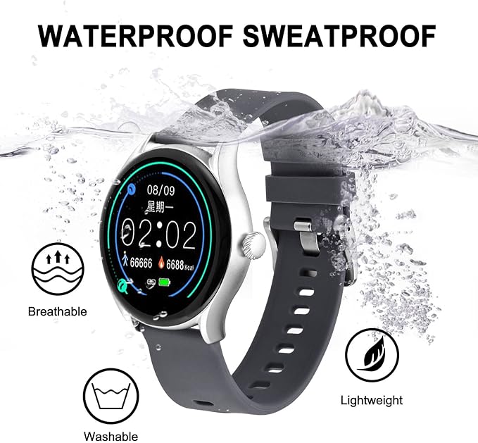BISONSTRAP Silicone Watch Bands, Slim Watch Straps with Quick Release, 22mm, Grey with Silver Buckle