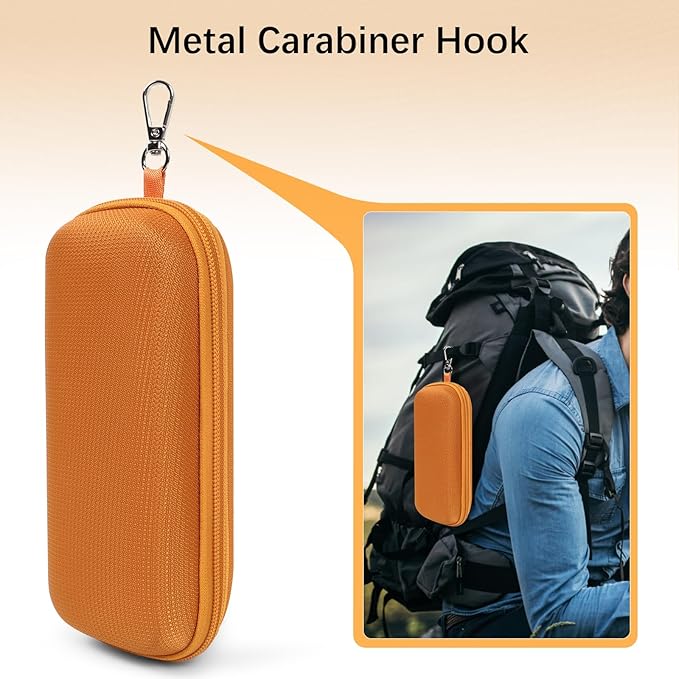 Double Eyeglasses Case Hard Shell Dual Sunglasses Organizer with Zipper Closure Travel Eyewear Storage for Vehicle