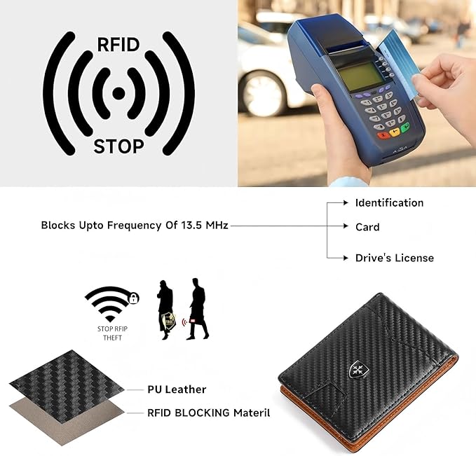 Money Clip Wallet for Men Slim Bifold Credit Card Holder Wallet Minimalist RFID Blocking Front Pocket Wallet