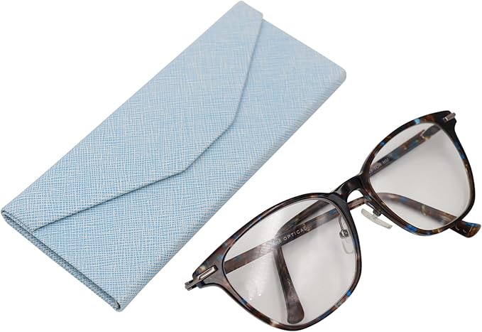 Real Sic Glasses Case for Men and Women - Magnetic Folding Hard Shell Sunglass Holder - Inspired by Solid Color