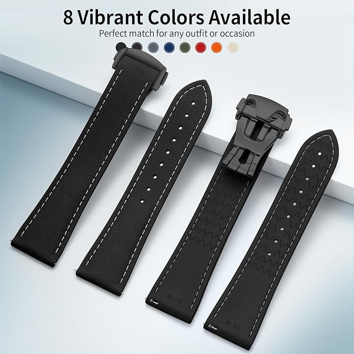 ULLCHRO Watch Strap Watch Band 20mm 22mm Man Waterproof Quick Release Bands Sport Replacement Strap Soft FKM Rubber Watchband