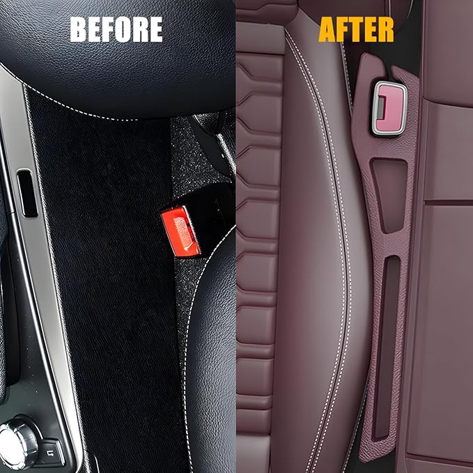 Car Seat Gap Filler, 2PCS Crevice Blocker Stopper Between Vehicle Seat Console, No Drop Automotive Fill Crevice Guard Interior Accessories, Universal for SUV Truck Sedan (Red)