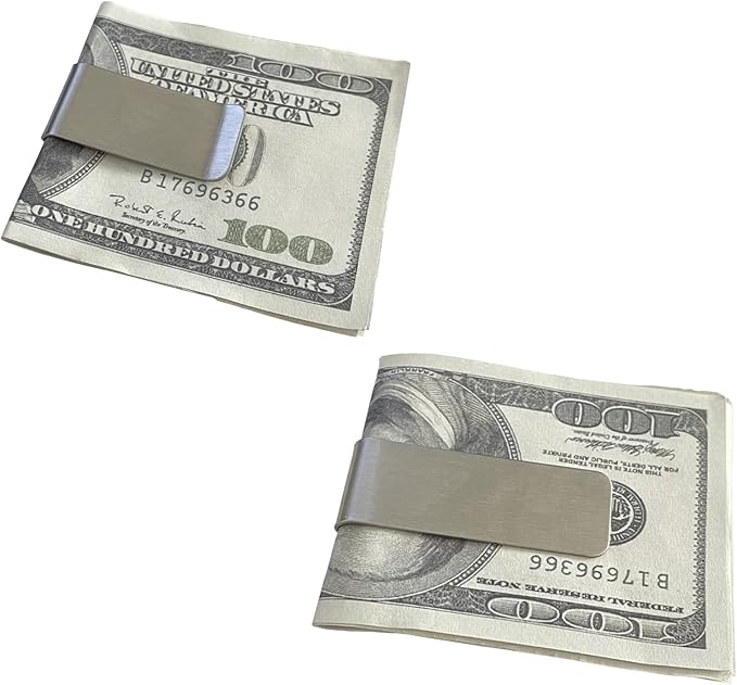 WAFJAMF Small Men's Slim Money Clip Stainless Steel Credit Business Card Holder Pocket Cash Wallet