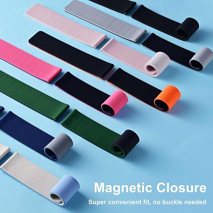 WOCCI Magnetic Watch Bands, Wood Grain Silicone, Quick Release, Compatible Watch Lug 20mm 22mm