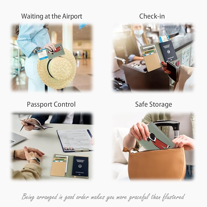 Lychii Passport Holder Cover, Ultra Slim PU Leather Travel Passport Wallet Organizer, 5.7 x 4.1 Inches