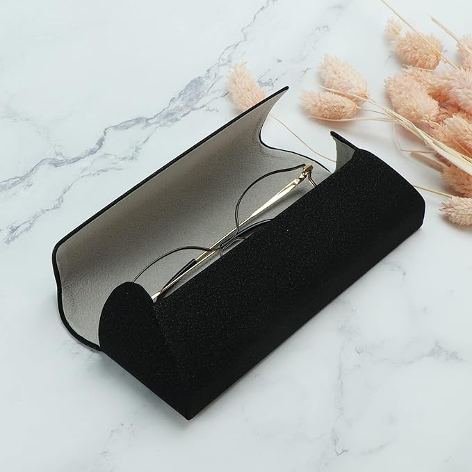 LifeArt Eyeglass Case Hard Shell, Portable Sunglass Case for Women and Men, fashionable PU Leather Eyeglass Case, Lightweight