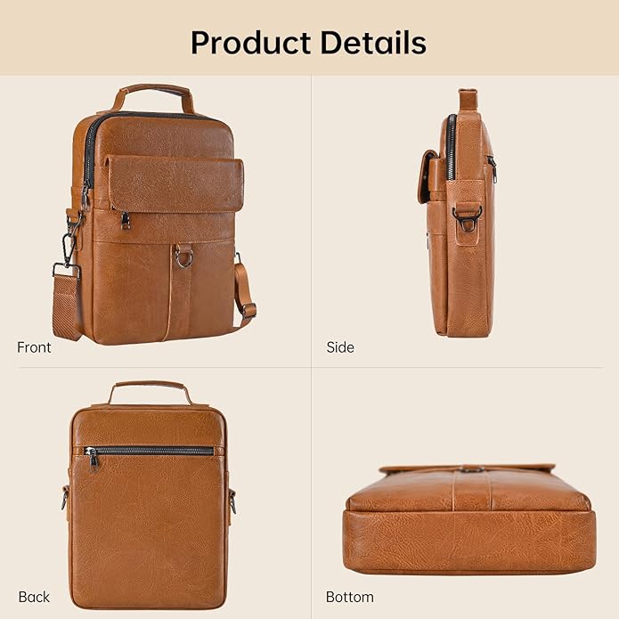 13 Inch Laptop Shoulder Bag Leather Carrying Case for Macbook Air 13" M5 M4 M3 M2 A3420 A3113 A2681/ MacBook Neo 13 A18 Pro