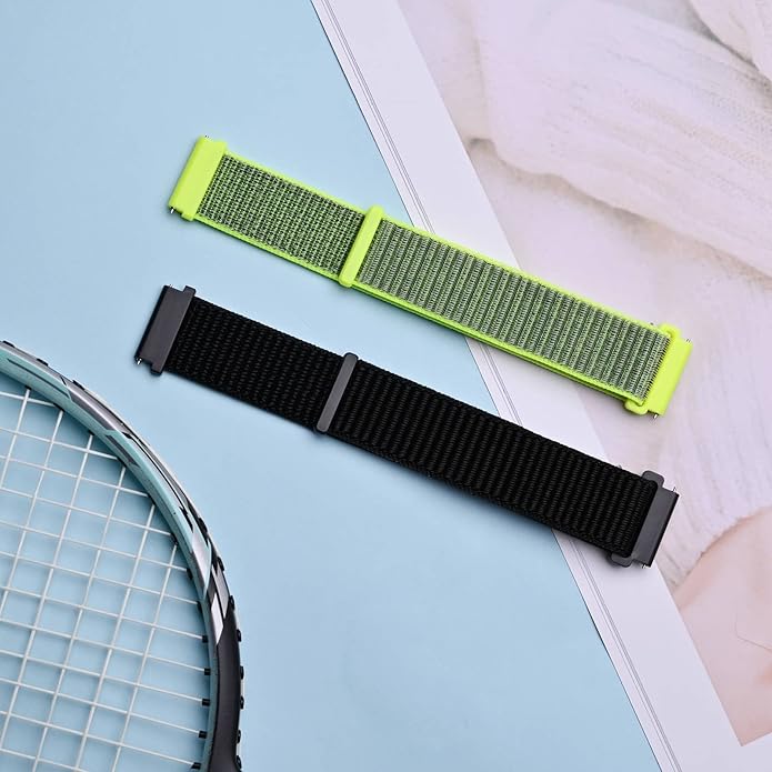ANNEFIT Nylon Sport Loop Watch Bands, 2 Packs Quick Release Adjustable Strap 16mm 18mm 19mm 20mm 21mm 22mm 24mm