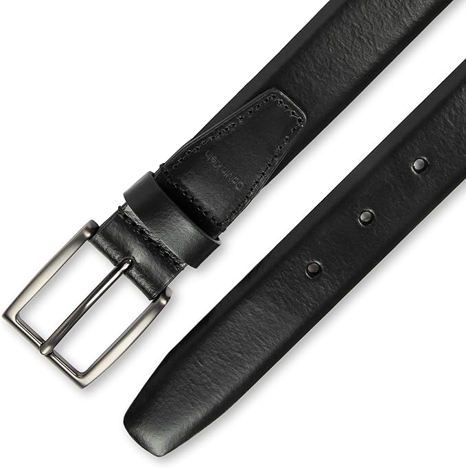 Calvin Klein Men's Leather Dress Belt - Sleek Modern Style for Business & Everyday Wear
