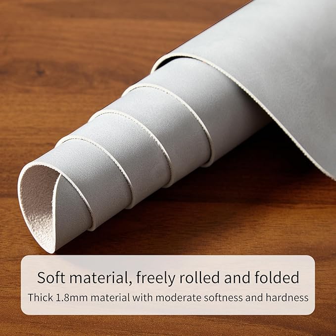 Desk Pad Soft PU Leather Extra Large Mouse Pad Laptop Computer Desk Mat Table Blotter Flat Smooth Waterproof Non-Slip Desktop Protector Writing Pad for Office and Home (Light Grey, 120x43cm)