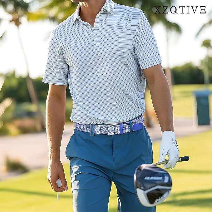 XZQTIVE Braided Belt Stretch Belt for Men and Women Multicolored Woven Golf Belt Elastic Jean Belts