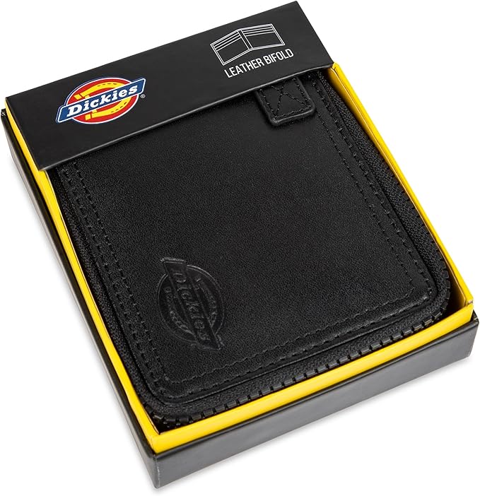 Dickies Men's RFID Everyday Leather Bifold Chain Wallet Black