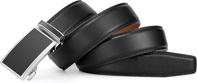 Lingli Men's Belt,Ratchet Dress Belt with Automatic Buckle Brown/Black-Trim to Fit-35mm wide