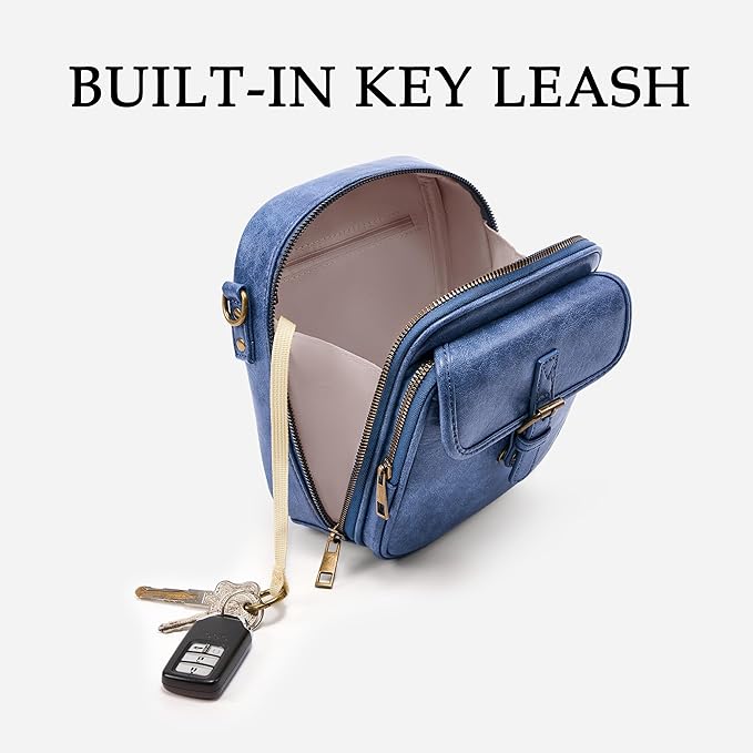 Small Messenger Bag Vegan Leather Crossbody Bag for Women Men, Vintage Cross Body Shoulder Purse with Card Slots