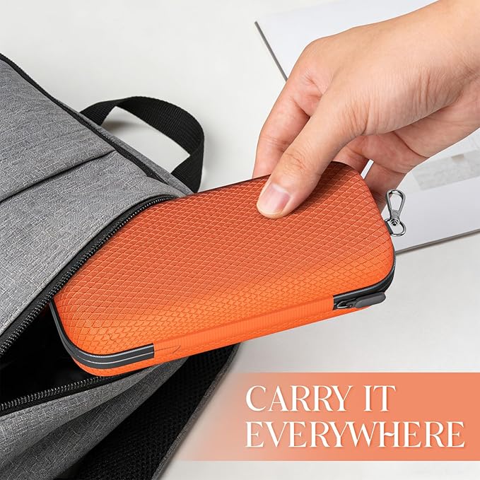 Double Eyeglasses Case Dual Sunglasses Case Hard Shell Glasses Case with Clip Metal Carabiner Travel