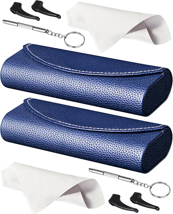 RayLove Ultimate Glasses Case Kit, Hard Shell Sunglasses and Eyeglass Case with Cleaning Cloth, Screwdriver, Ear Hooks