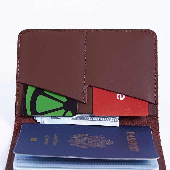INCARNE US Leather Passport Holder for Travel - Passport Case - Passport Wallet for Men - Passport Cover for Women Sleeve Protector - Travel Essentials Vacation Luggage Gifts - Classic Light Blue