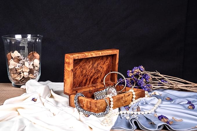 Hand Carved Wooden Multipurpose Keepsake Jewelry Decorative Art Box Storage Organizer (Large wood Box,Antique) (LARGE)