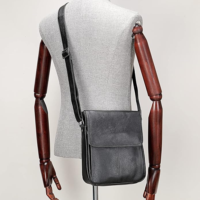 Genuine Leather Messenger Bags Mens Shoulder Crossbody purse Work Business Vintage lager Capacity