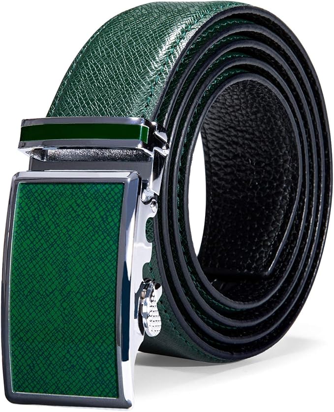 Dubulle Men's Ratchet Belt Gold/Black/Red/Green/Blue/White Automatic Buckle Business Casual Belt Gift - Adjustable Fit