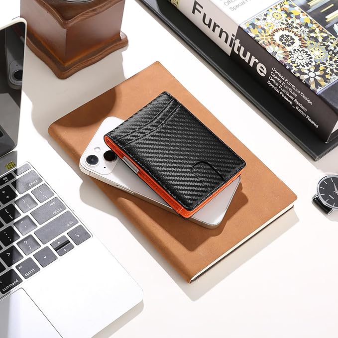 Slim Wallet for Men Bifold RFID Blocking Front Pockets Wallet Credit Card Holder Minimalist Leather Money Clip Mens Wallet with 12 card Slots