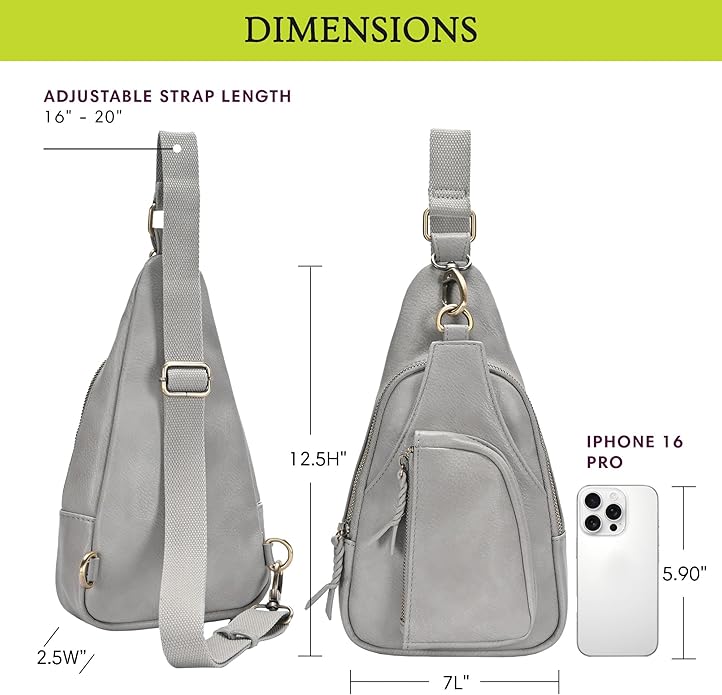 MMS Brands Antik Kraft Tasha Crossbody Sling | Vegan Leather Crossbody Bag for Women with 16-20" Strap | Sling Bags for Women